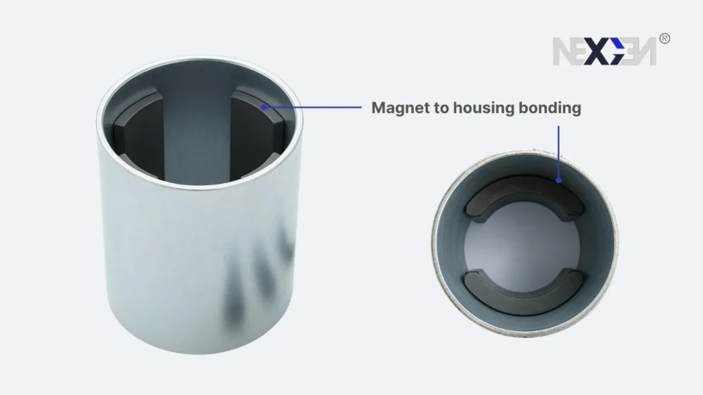 magnet bonding to motor housing